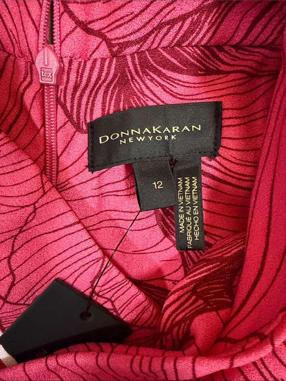 Donna Karan Fuchsia and White Floral Maxi Dress 12 - Picture 3 of 5
